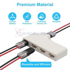 50PCS Double-Wire Plug-in Cable Snap Connector Terminal Block w/ Locking Buckle
