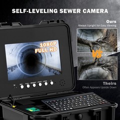 10 in. Self-Leveling Sewer Camera w 165 ft/50 m Cable Wheels Handle Locator IP68