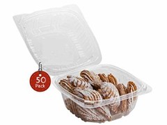 250 Pack-C57PST1 Clear 6″ Seal Hinged-Lid Plastic Containers For Food