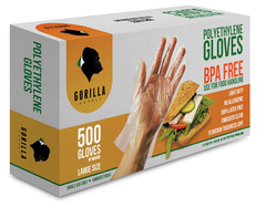 GORILLA SUPPLY 500 BPA Free Premium Disposable Gloves Poly PE LDPE Plastic for K