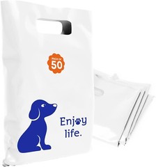OPTIPAK 12×15 Plastic Bags – 50 Pack with Die-Cut Handles for Retail & Party