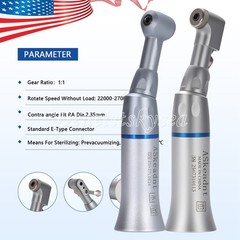 1-5 Dental Slow Low Speed Handpiece Contra Angle Push Button/Latch E-type