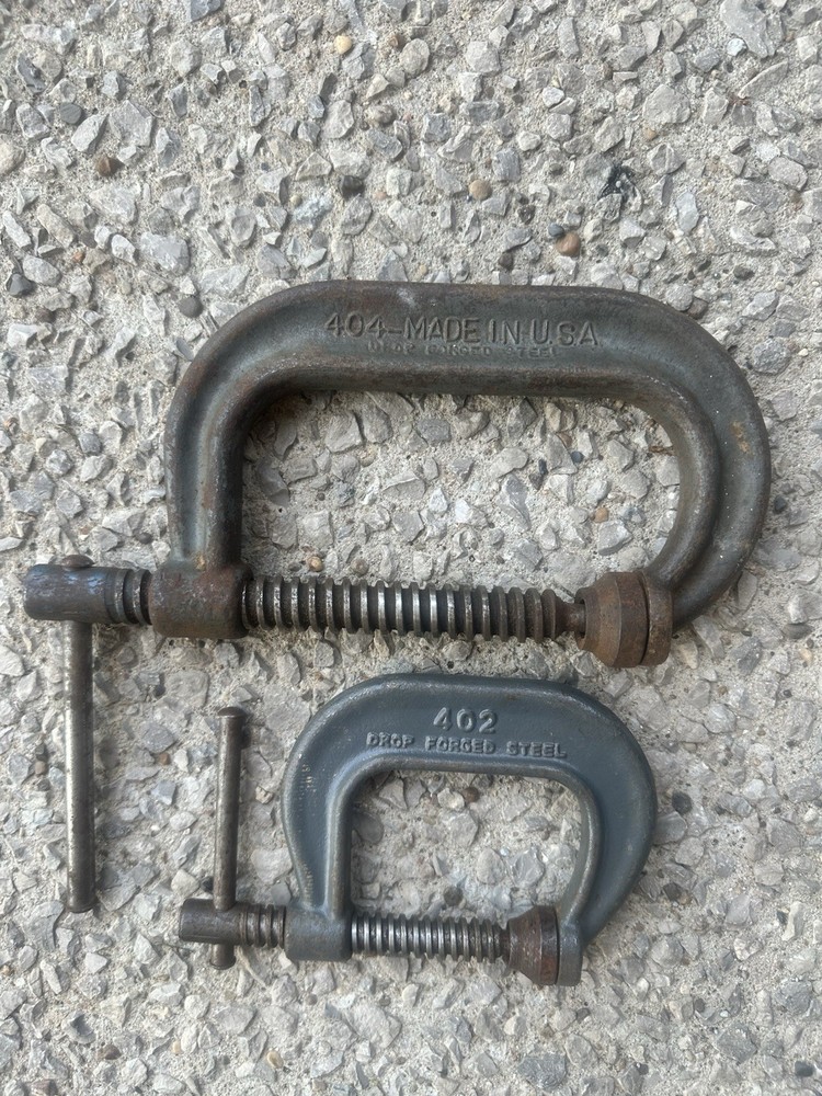(2) Wilton C Clamps No. 404 And No. 402 Heavy Duty USA