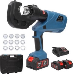 Hydraulic Crimping Tool 12Ton Battery Powered 120KN 21V Lithium-Ion 360°