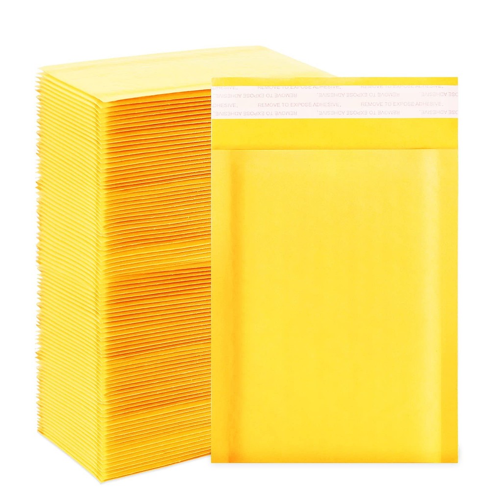 Kraft bubble mailers 4×7 Inch 100 Pack,Self-Sealing Paper Envelopes for Packa…