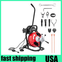 50 FT x 1/2 In Electric Drain Cleaner Machine ,Auto Feed Drain Auger Sewer Snake