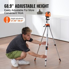VEVOR Laser Level Tripod ¼ x 20 Thread 27.36-68.11 inch Height Adjustment