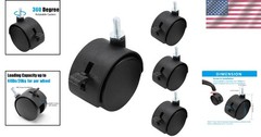 4pcs 2 Inch Swivel Caster Wheels, with Brake, Heavy Duty Casters, Black Nylon…