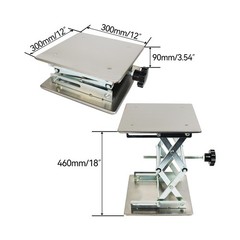 (R) 12×12 Lab Scissor Jack Lift Table SS304 Max. Height of 18″ 25kg/55lbs Load