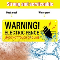 Blulu 8 Pack Metal Electric Fence Warning Signs 10 x 4 Inches Reflective Alum…