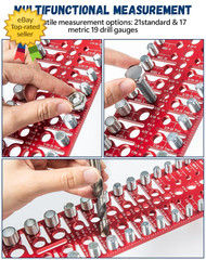 57 Piece Nut Bolt Thread Checker Gauge Standard Metric Screw Size Identifier Set