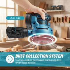 Zuyiyi 5 Inch Cordless Random Orbital Sander For Makita 18V Battery Not