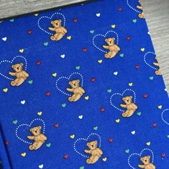 2 Vtg Nelson-Regency 1990s Fabric Covered Teddy Bear Lined Blank Journals NOS