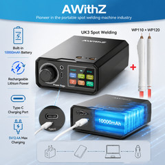 AWithZ 10000mAh Battery Spot Welder 100 Gears Knob Adjustable for 18650 DIY