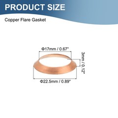 12PCS Copper Flare Gasket, 3/4″ Tube Size, Suitable for 19.05mm Copper Pipe
