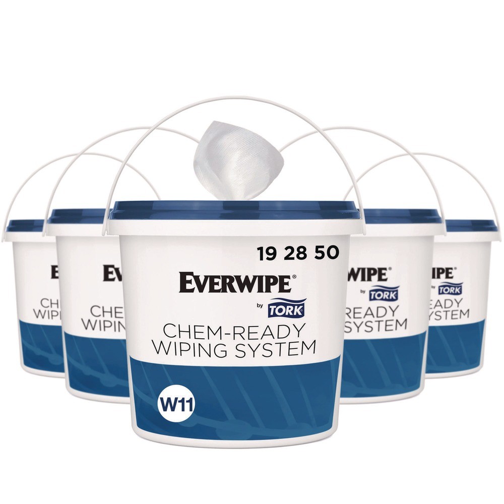 Tork 192850 8.5 in. x 7 in. x 7 in. Chem-Ready Buckets – White (5/Carton) New
