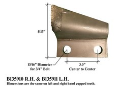 1 RH & 1 LH Carbide Trenching Teeth- B135910, B135911, 3″ Centers on Bolt Hole
