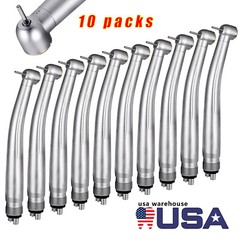 10 pcs Dental High Speed Handpiece Push Button Standard Head Air Turbine 4 Holes