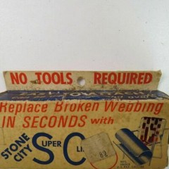 Vintage Lawn Chair Webbing Repair Clamp Stone City Products Bedford IN in Box