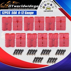 12Pcs 50A 10-12 Gauge Battery Quick Connect Winch Connector Plug Power Supply