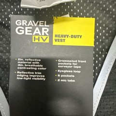 Kishigo Safety Vest,Zipper,Black,L Gravel Gear HV
