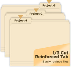 Manilla Folders 8.5 X 11 File Folders Letter Size Manila Folder with 1/3 Cut