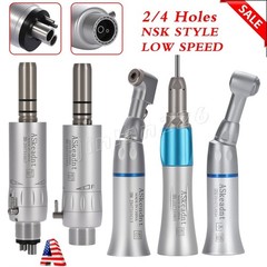 ASkeadnt Dental Slow Low Speed Handpiece Straight Contra Angle Air Motor 2.4Hole