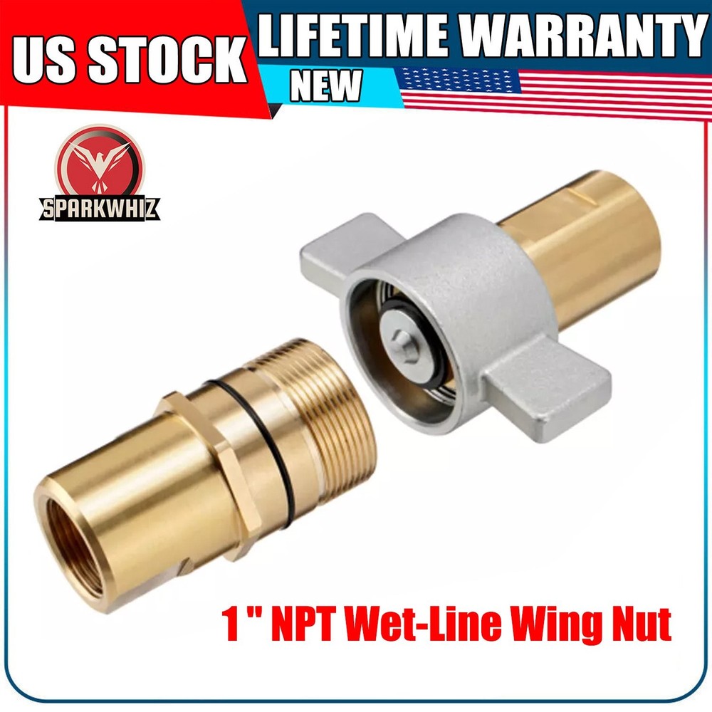 1″ NPT Wet-Line Wing Nut Hydraulic Quick Disconnect Coupler / Coupling Set