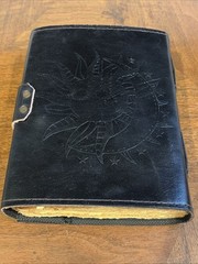 Handmade Leather Spell Book Journal Tiger Eye Stone Clasp ~100 Pages