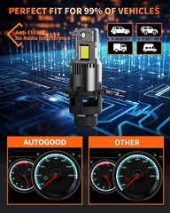 Autogood D2S D2R Led Bulbs 24000Lumens 600 Brightness 6000K Cool White Light