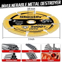 3 Inch Diamond Cutting Wheel for Metal, 3/8″ Arbor Cut Off Wheels with 5000+