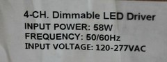 Dimmable LED 4 Channel Driver Ballast 204423-2xx-dk 58W LEDINTA-0520C-80-DB CS24