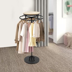 Round Clothing Display Rack Floor-standing Garment Hanging Rack 23.6*55.1inch US