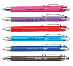 Foray Pulsar Advanced Ink Ballpoint Pens 0.8 mm Medium Assorted Inks, 6 Count