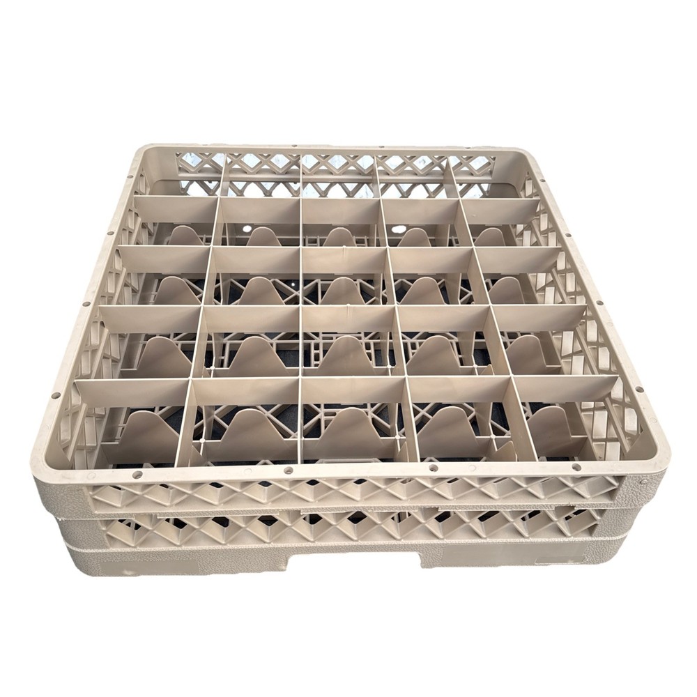 Traex TR6B Beige 25 Compartment Glass Rack with 1 Extender
