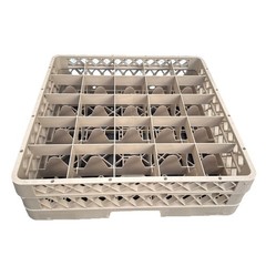 Traex TR6B Beige 25 Compartment Glass Rack with 1 Extender