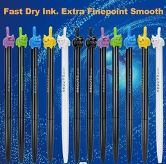 RECHENG retractable cat gel pens,Fine Point 0.5mm black ink,Cute kitty fun ba…