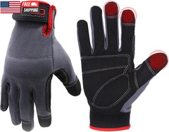 Work Gloves for Men & Women, Utility Mechanic Working Gloves Touch Screen, Flexi