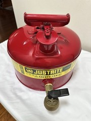 Justrite 7225140 Safety Can, Laboratory Can w/ Faucet 7225150 2.5 Gallon Red gas