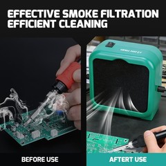 YIHUA 948DQ-V Soldering Fume Extractor with Flexible Clamp & Dual Filter System