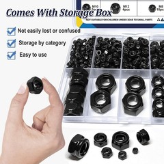 Comprehensive 180 Piece Black Locknut Kit for DIY Enthusiasts and Professionals
