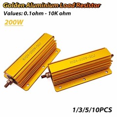 200W Golden Aluminium Load Resistor Wirewound 0.1 ohm to 10K ohm – High Quality