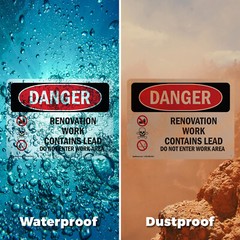 (2 Pack) Renovation Work Contains Lead Do Not Enter OSHA Danger Sign Decal Metal