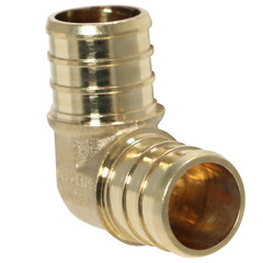 10 Pcs XFITTING 3/4″ Pex Elbow, Lead Free Brass, Pex Barb Crimp Fittings