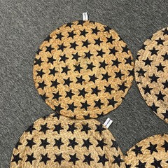 Stars & Stripes Placements Americana Patriotic Navy STAR JUTE ROUND Set of 4