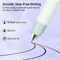Pens Medium Point: Morph 0.7mm Black Ink Mini to Full Size Soft Grip Portable…