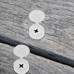 Hotop 100 Pieces Hinged Screw Cover Caps Plastic Shutter Fold Screw Snap Covers