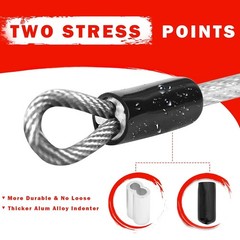 1/8inch Stainless Steel Security Cable 4/6/10/15FT Luggage Lock Safety Wire Flex