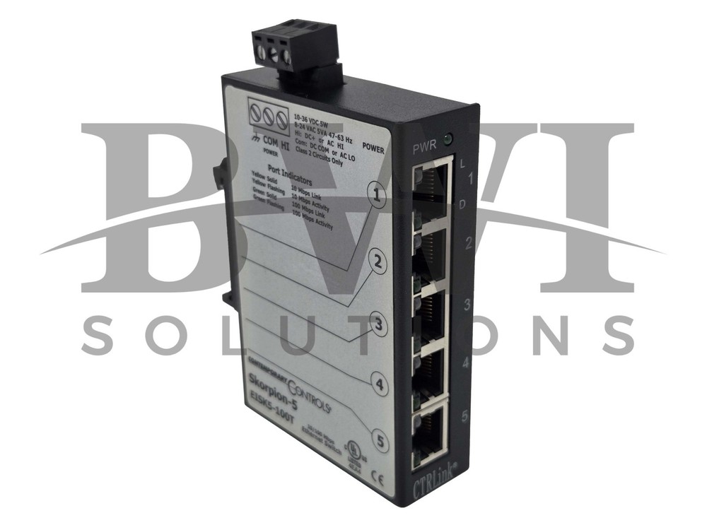 Contemporary Controls EISK5-100T Skorpion-5 10/100Mbps Ethernet Switch EISK5100T