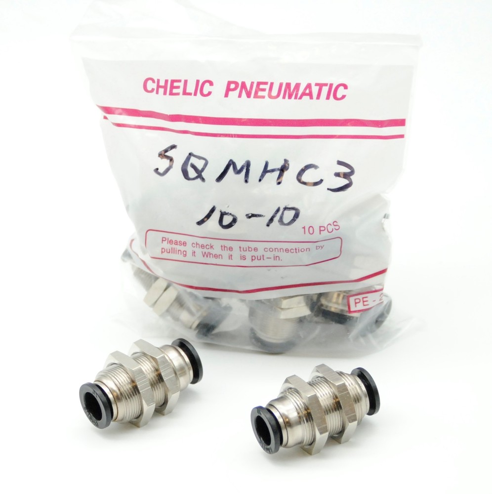 CHELIC SQMH-C3 10-10 Bulkhead union Push to connect Fitting (10 PCS PER BAG)